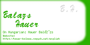 balazs hauer business card